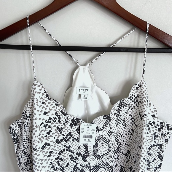 J. Crew Snakeskin Scalloped Lined Cami Top Women’s - Picture 6 of 8